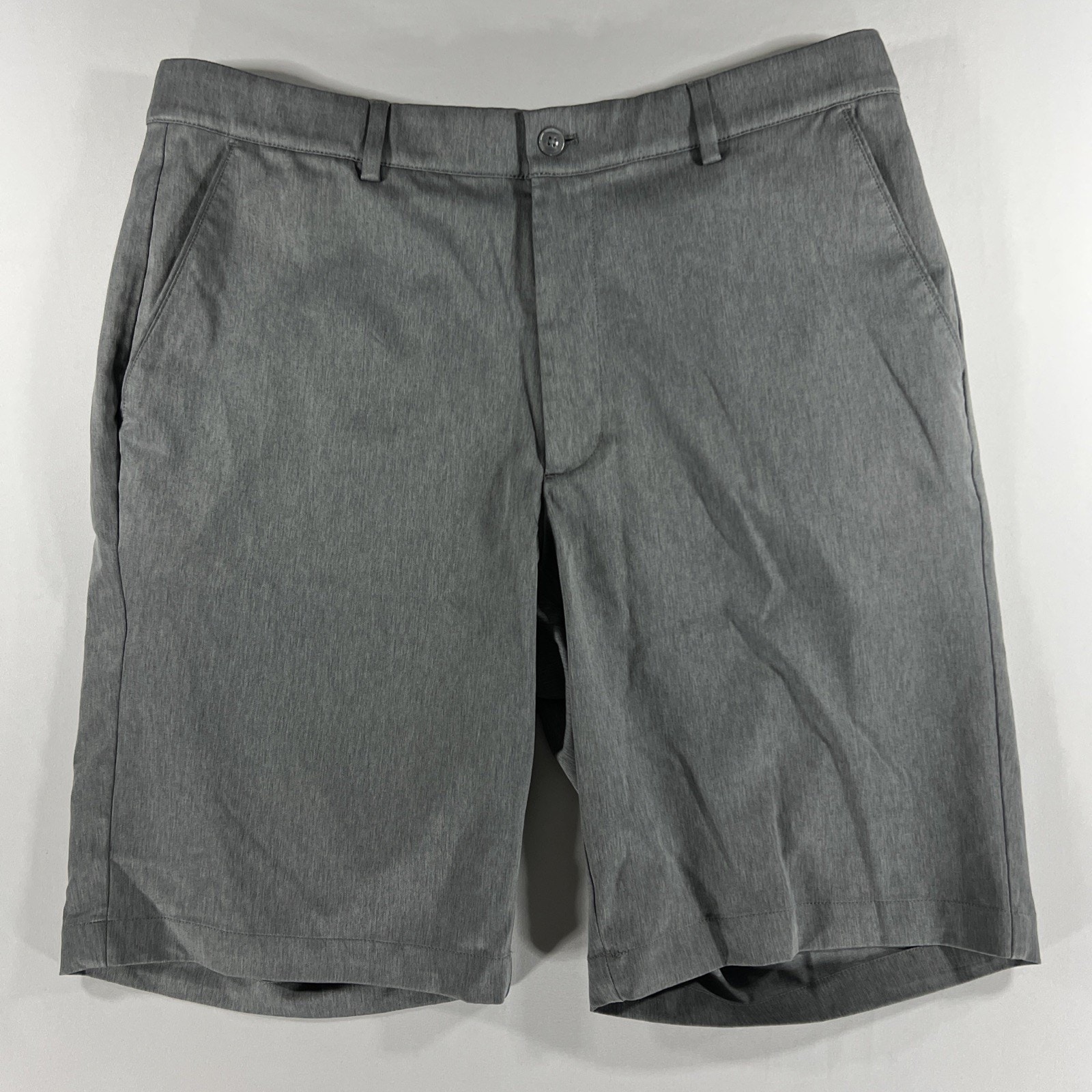 Grey Greg Norman Everbest 34 Golf Flat Front 10 Inseam Chino Grey Shorts